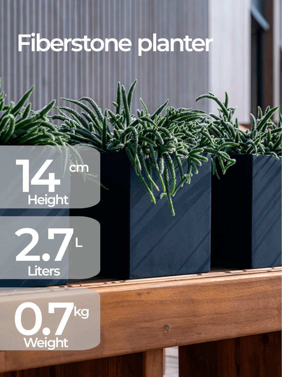 Fiberstone 14cm Architectural Cube Planter