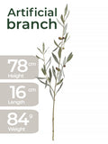 Handcrafted Mediterranean Olive Branch – 78cm Hyper-Realistic Foliage