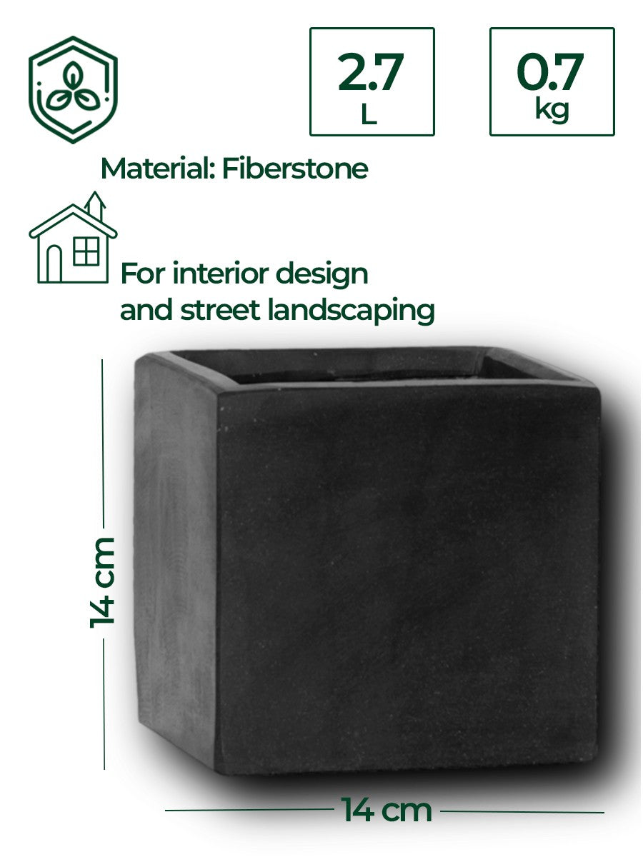 Fiberstone 14cm Architectural Cube Planter