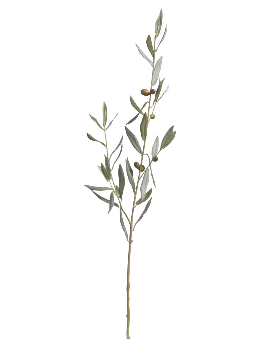 Handcrafted Mediterranean Olive Branch – 78cm Hyper-Realistic Foliage