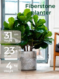 Fiberstone 31cm Architectural Botanical Relief Planter
