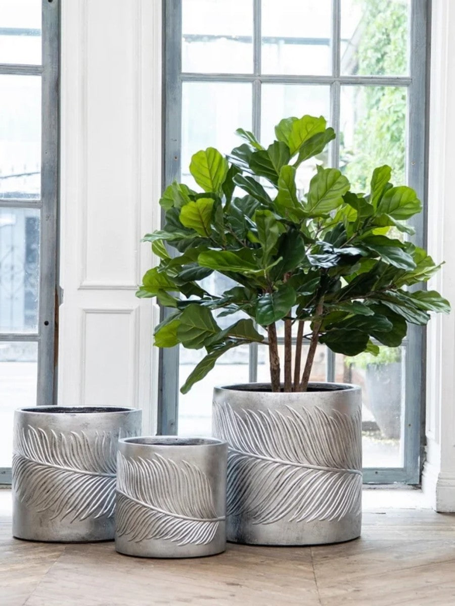 Fiberstone 31cm Architectural Botanical Relief Planter