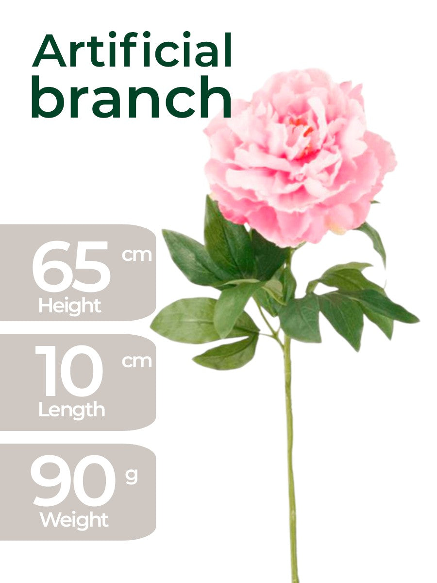 Romantic Blush Peony – 65cm High-Definition Silk Floral Stem