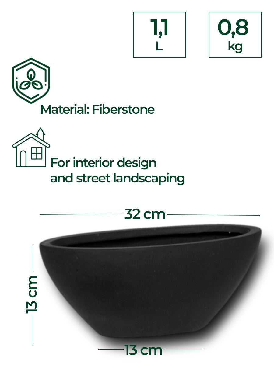 Fiberstone 32cm Architectural Oval Bowl