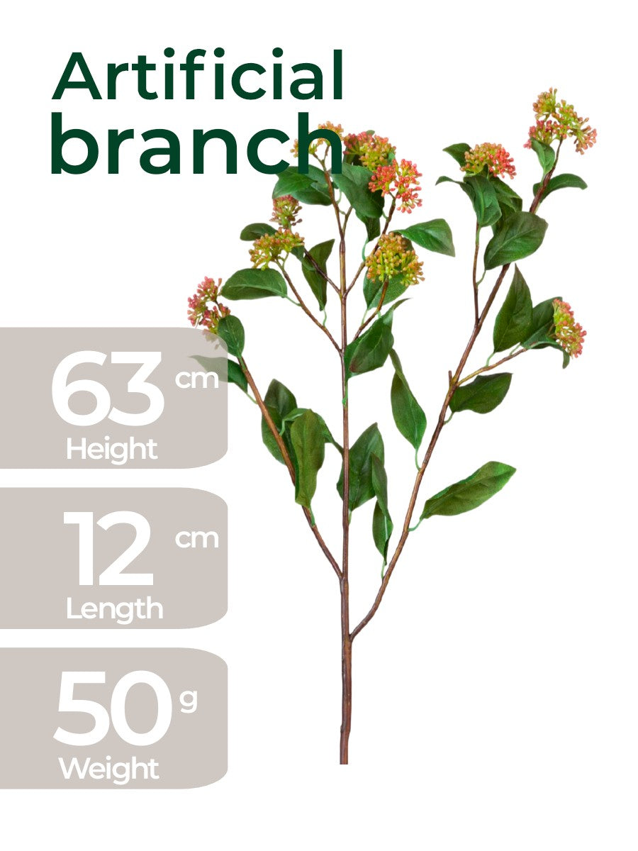 Callicarpa "Beautyberry" Botanical Spray – 63cm Green-Burgundy Realistic Stem